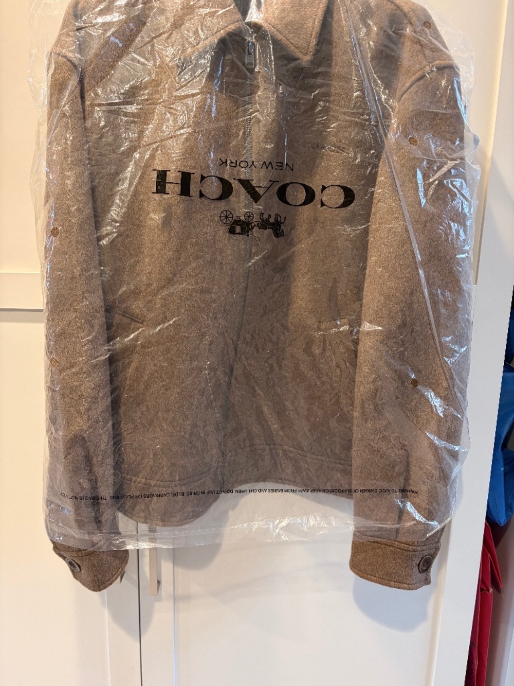 Coach Wool Zip-Front Jacket S